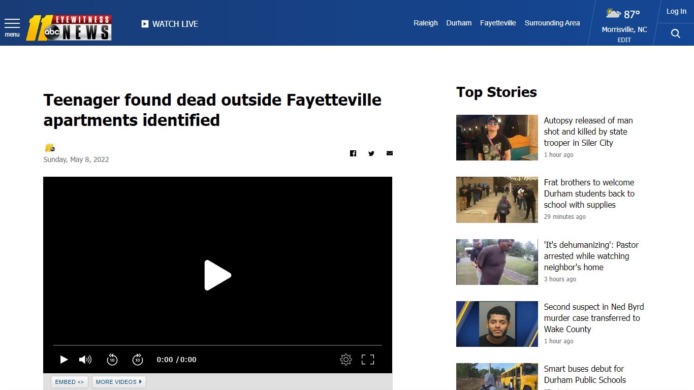 Teenager found dead outside Fayetteville apartments identified
